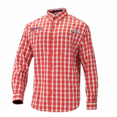 Los Angeles Angels Super Tamiami Omni-Shade Long Sleeve Button-Down Shirt Red