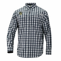 Milwaukee Brewers Super Tamiami Omni-Shade Long Sleeve Button-Down Shirt Navy