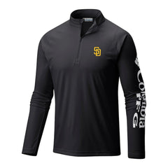 San Diego Padres Terminal Tackle Omni-Wick Raglan Quarter-Zip Pullover Black
