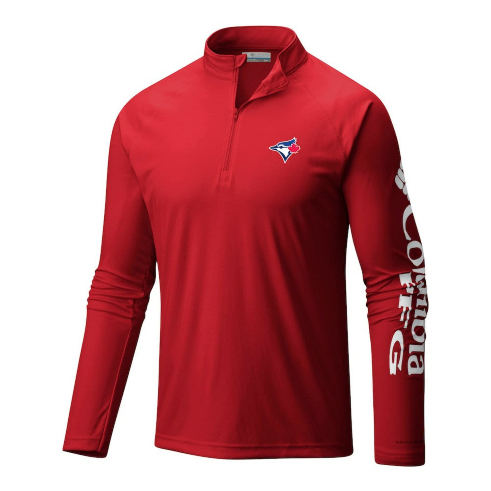 Toronto Blue Jays Terminal Tackle Omni-Wick Raglan Quarter-Zip Pullover Red