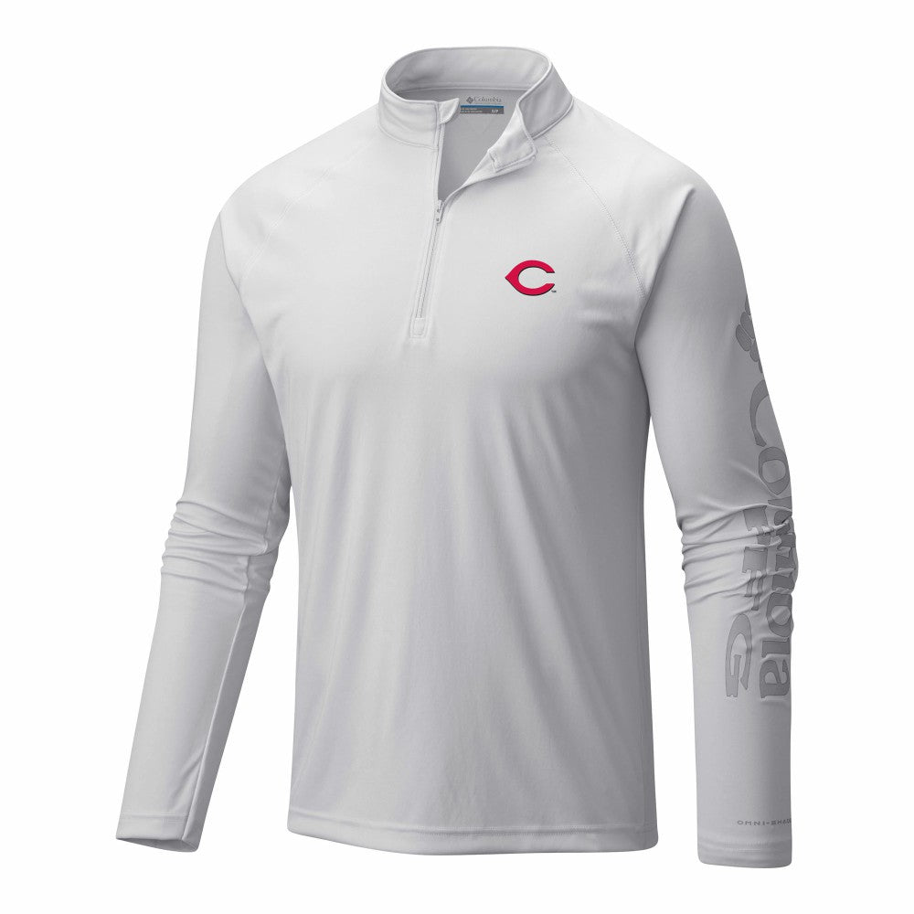 Cincinnati Reds Terminal Tackle Omni-Wick Raglan Quarter-Zip Pullover White