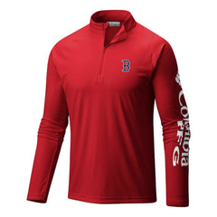 Boston Red Sox Terminal Tackle Omni-Wick Raglan Quarter-Zip Pullover Red