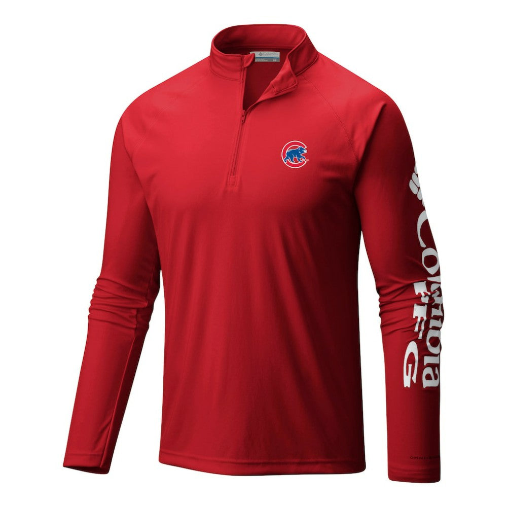 Chicago Cubs Terminal Tackle Omni-Wick Raglan Quarter-Zip Pullover Red