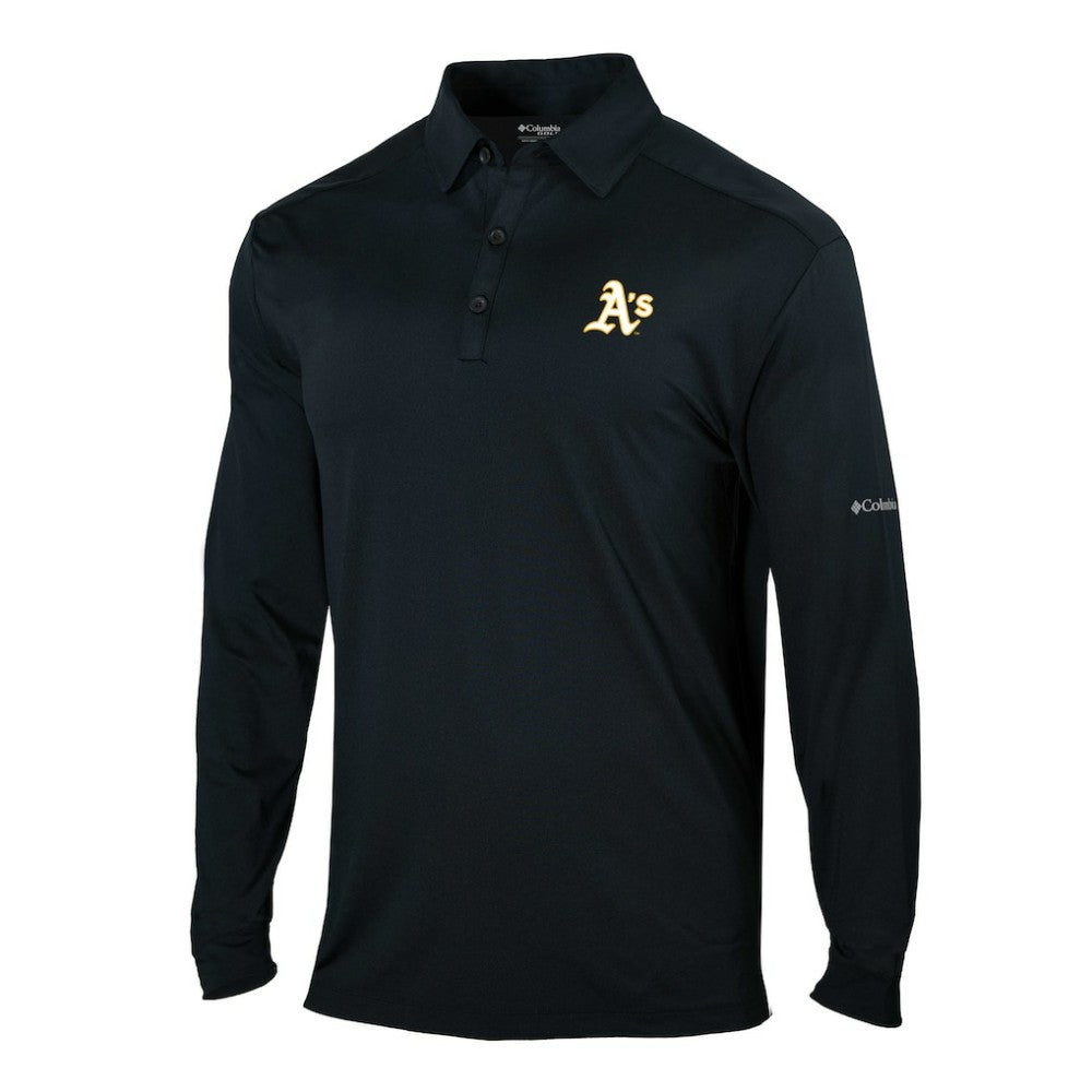 Athletics Omni-Wick Pin High Long Sleeve Polo Black