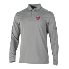 Washington Nationals Omni-Wick Pin High Long Sleeve Polo Gray