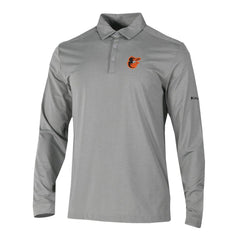 Baltimore Orioles Omni-Wick Pin High Long Sleeve Polo Gray