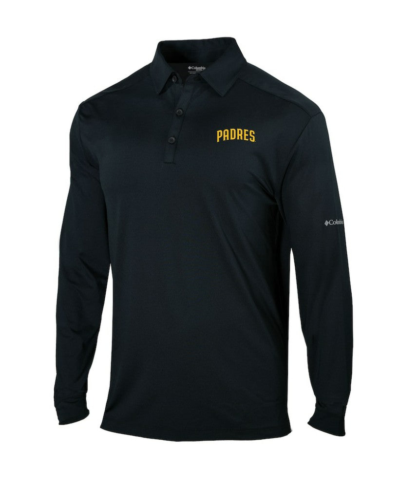 San Diego Padres Omni-Wick Pin High Long Sleeve Polo Black