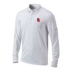 St. Louis Cardinals Omni-Wick Pin High Long Sleeve Polo White