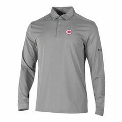 Cincinnati Reds Omni-Wick Pin High Long Sleeve Polo Gray