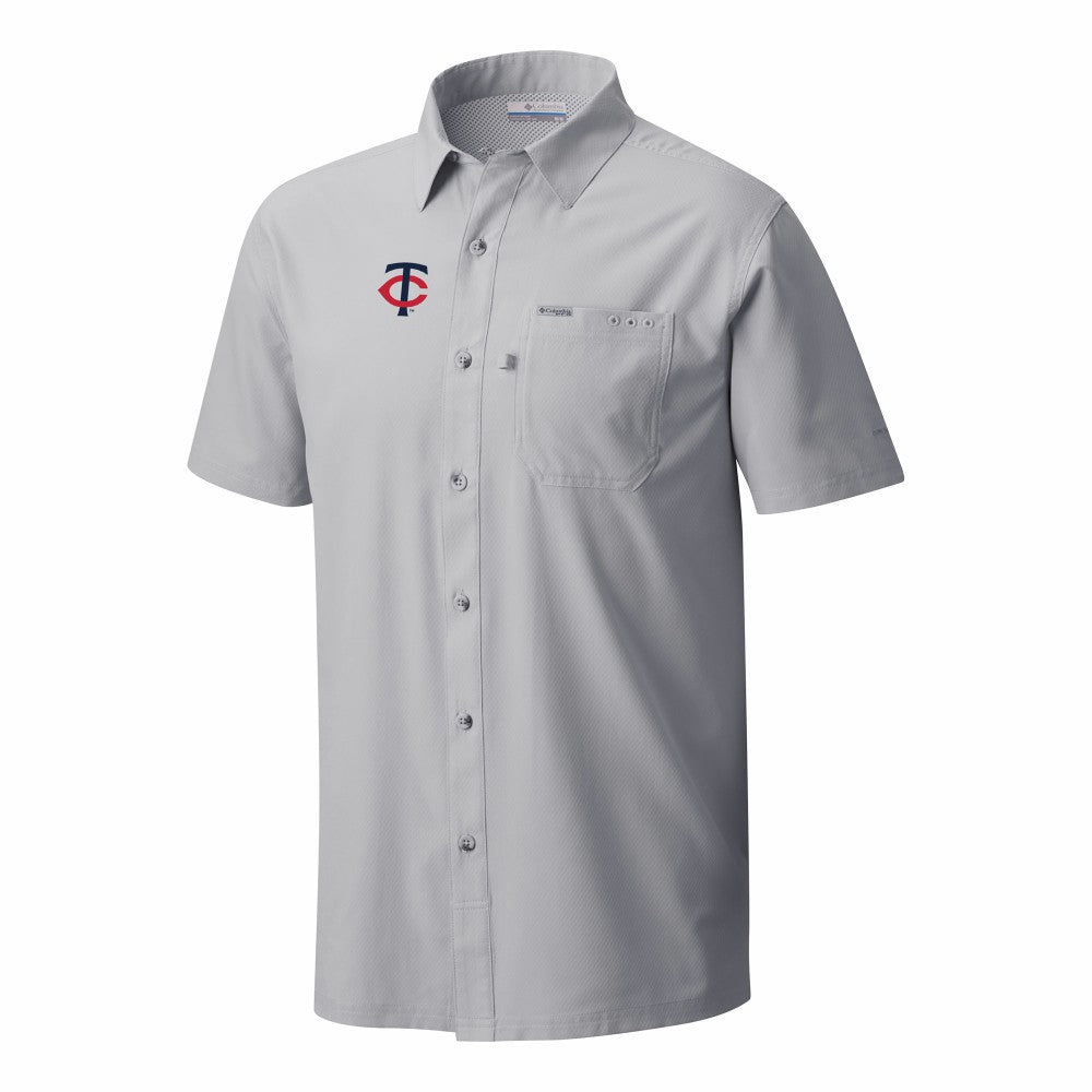 Minnesota Twins Slack Tide Omni-Wick Button-Up Camp Shirt Gray