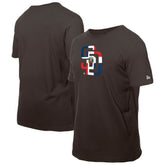 San Diego Padres Dominican Republic Flag Logo T-Shirt Brown