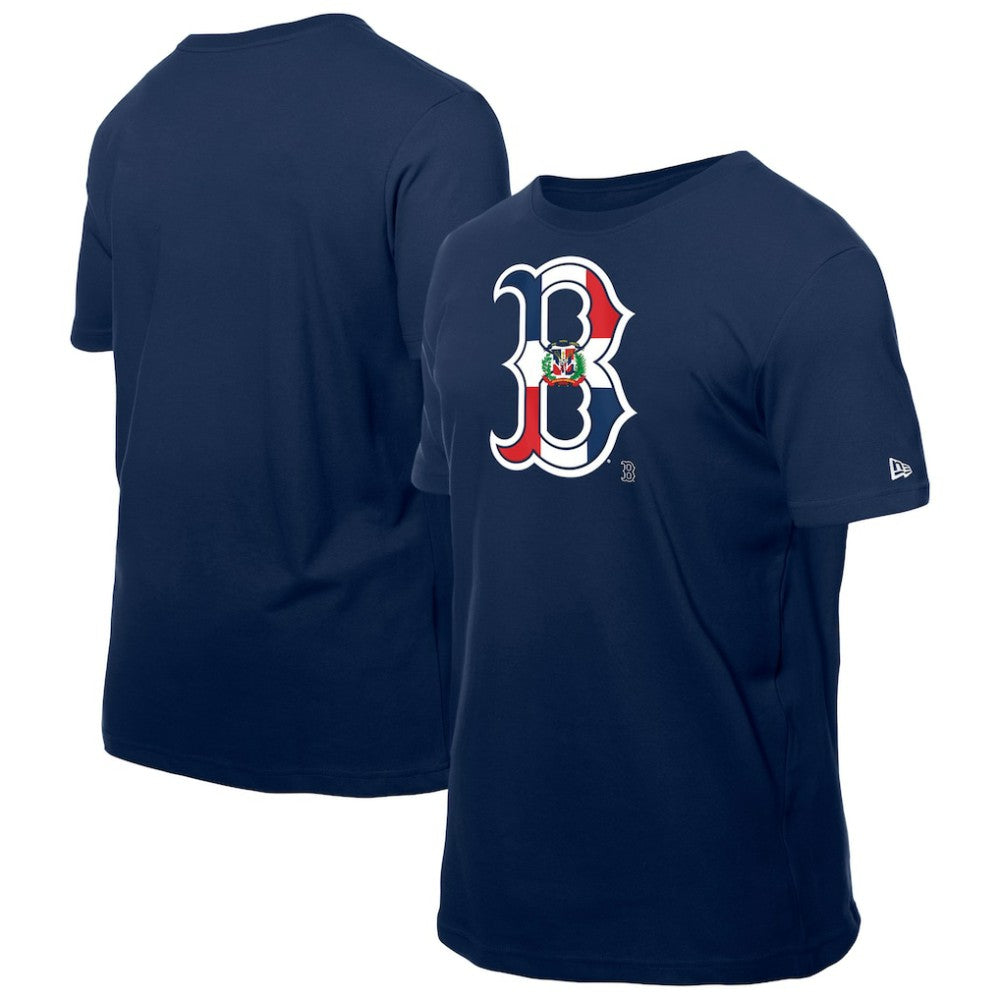 Boston Red Sox Dominican Republic Flag Logo T-Shirt Navy