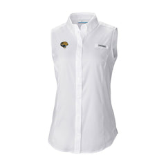 Jacksonville Jaguars Women's Historic Tamiami Omni-Shade Sleeveless Button-Up Shirt - White sale