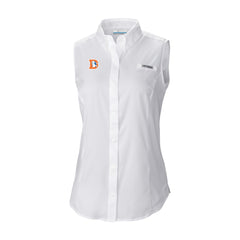 Denver Broncos Women's Historic Tamiami Omni-Shade Sleeveless Button-Up Shirt - White cheap