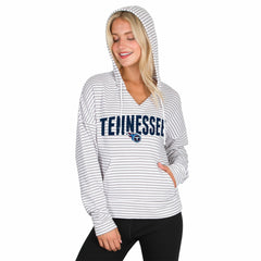 Tennessee Titans Concepts Sport Women's Liftoff Striped V-Neck Hoodie - White/Gray online