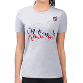 Washington Nationals G-III 4Her by Carl Banks Women's Super-Slim Fit Lightweight Shadow Logo Graphic T-Shirt Heather Gray
