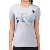 Tampa Bay Rays G-III 4Her by Carl Banks Women's Super-Slim Fit Lightweight Shadow Logo Graphic T-Shirt Heather Gray