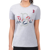 Boston Red Sox G-III 4Her by Carl Banks Women's Super-Slim Fit Lightweight Shadow Logo Graphic T-Shirt Heather Gray