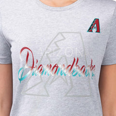 Arizona Diamondbacks G-III 4Her by Carl Banks Women's Super-Slim Fit Lightweight Shadow Logo Graphic T-Shirt Heather Gray