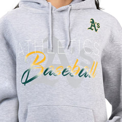 Athletics G-III 4Her by Carl Banks Women's Shadow Logo Graphic Pullover Hoodie Heather Gray