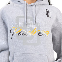 San Diego Padres G-III 4Her by Carl Banks Women's Shadow Logo Graphic Pullover Hoodie Heather Gray