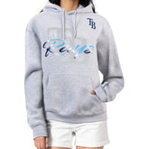 Tampa Bay Rays G-III 4Her by Carl Banks Women's Shadow Logo Graphic Pullover Hoodie Heather Gray