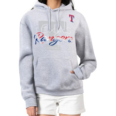 Texas Rangers G-III 4Her by Carl Banks Women's Shadow Logo Graphic Pullover Hoodie Heather Gray