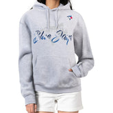 Toronto Blue Jays G-III 4Her by Carl Banks Women's Shadow Logo Graphic Pullover Hoodie Heather Gray