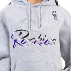 Colorado Rockies G-III 4Her by Carl Banks Women's Shadow Logo Graphic Pullover Hoodie Heather Gray