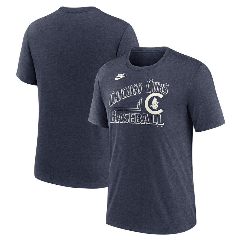 Chicago Cubs Local Hometown Tri-Blend T-Shirt Heather Navy
