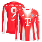 Harry Kane Bayern Munich 2025/26 Home Replica Long Sleeve Jersey on sale - Red