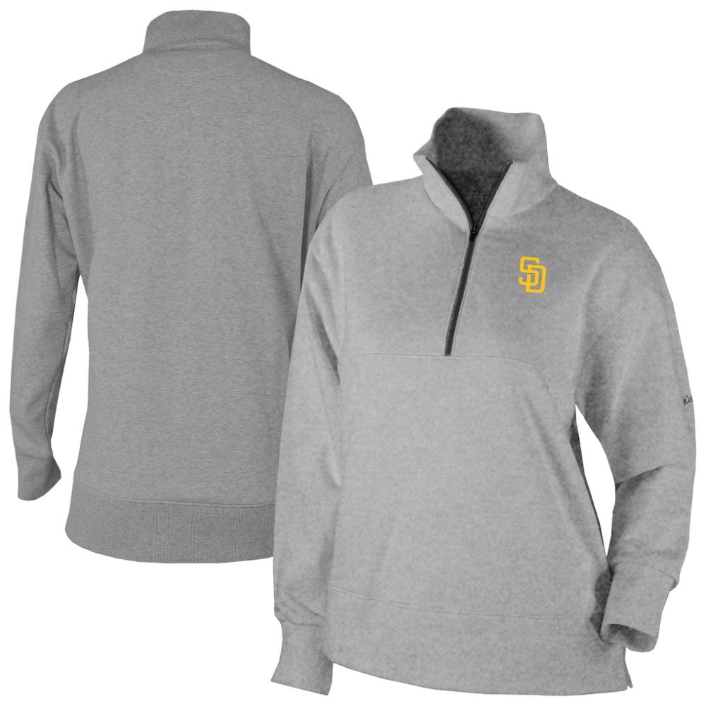 San Diego Padres Women's Birchwood Hills Quarter-Zip Pullover Gray