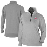 Cincinnati Reds Women's Birchwood Hills Quarter-Zip Pullover Gray