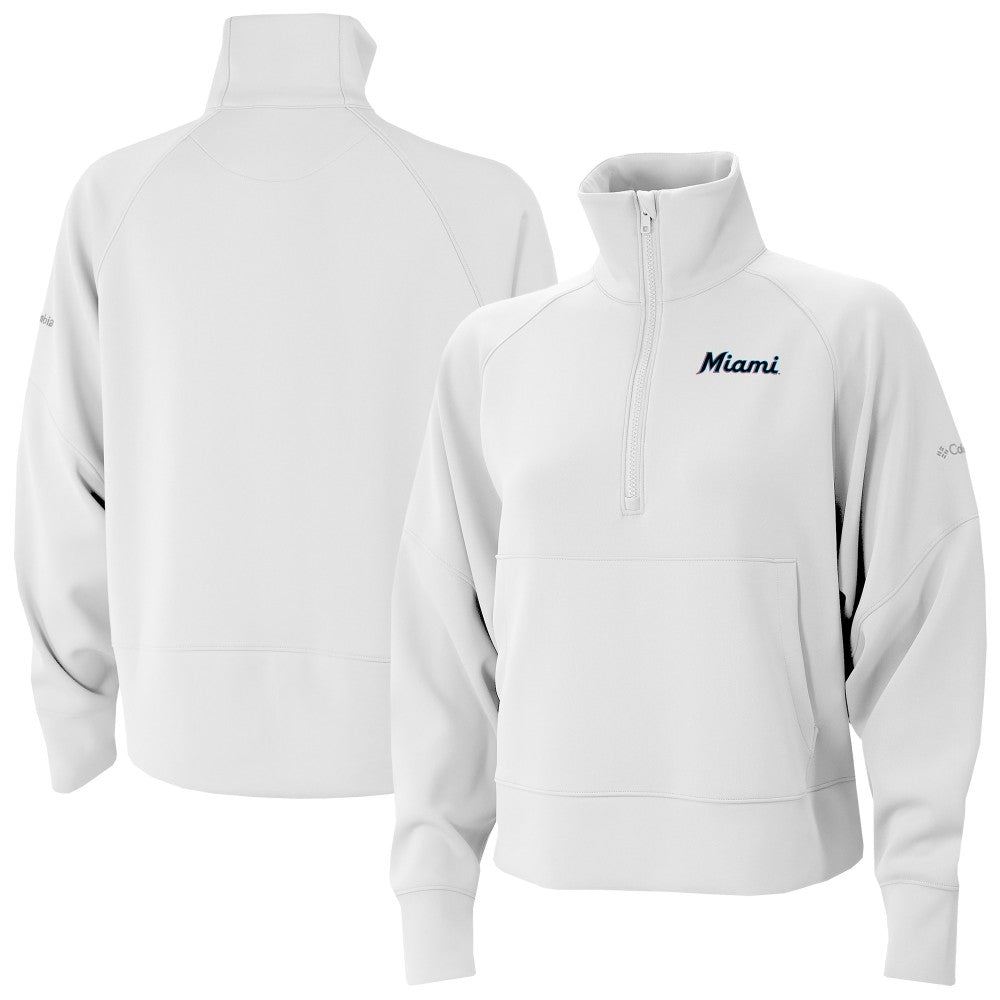 Miami Marlins Women's Wickhams Hills Raglan Omni-Wick Quarter-Zip Pullover White