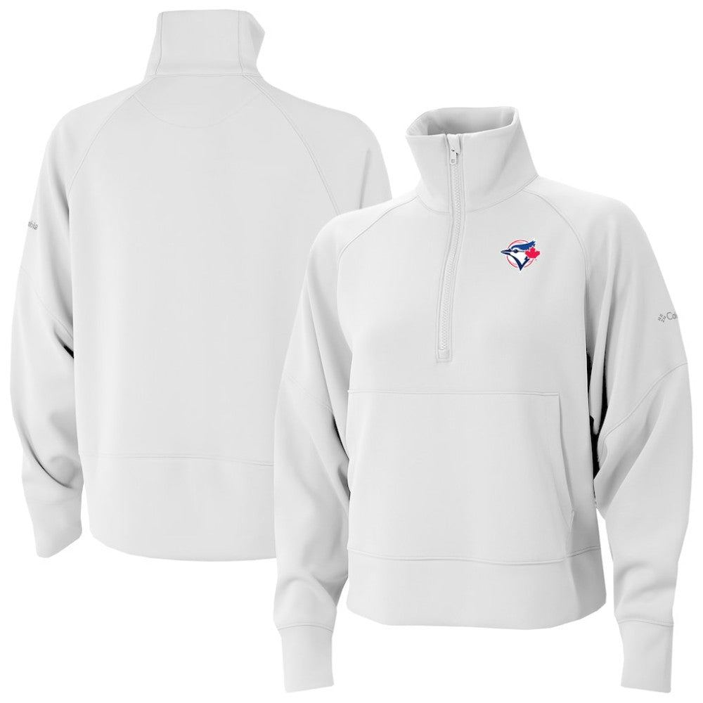 Toronto Blue Jays Women's Wickhams Hills Raglan Omni-Wick Quarter-Zip Pullover White