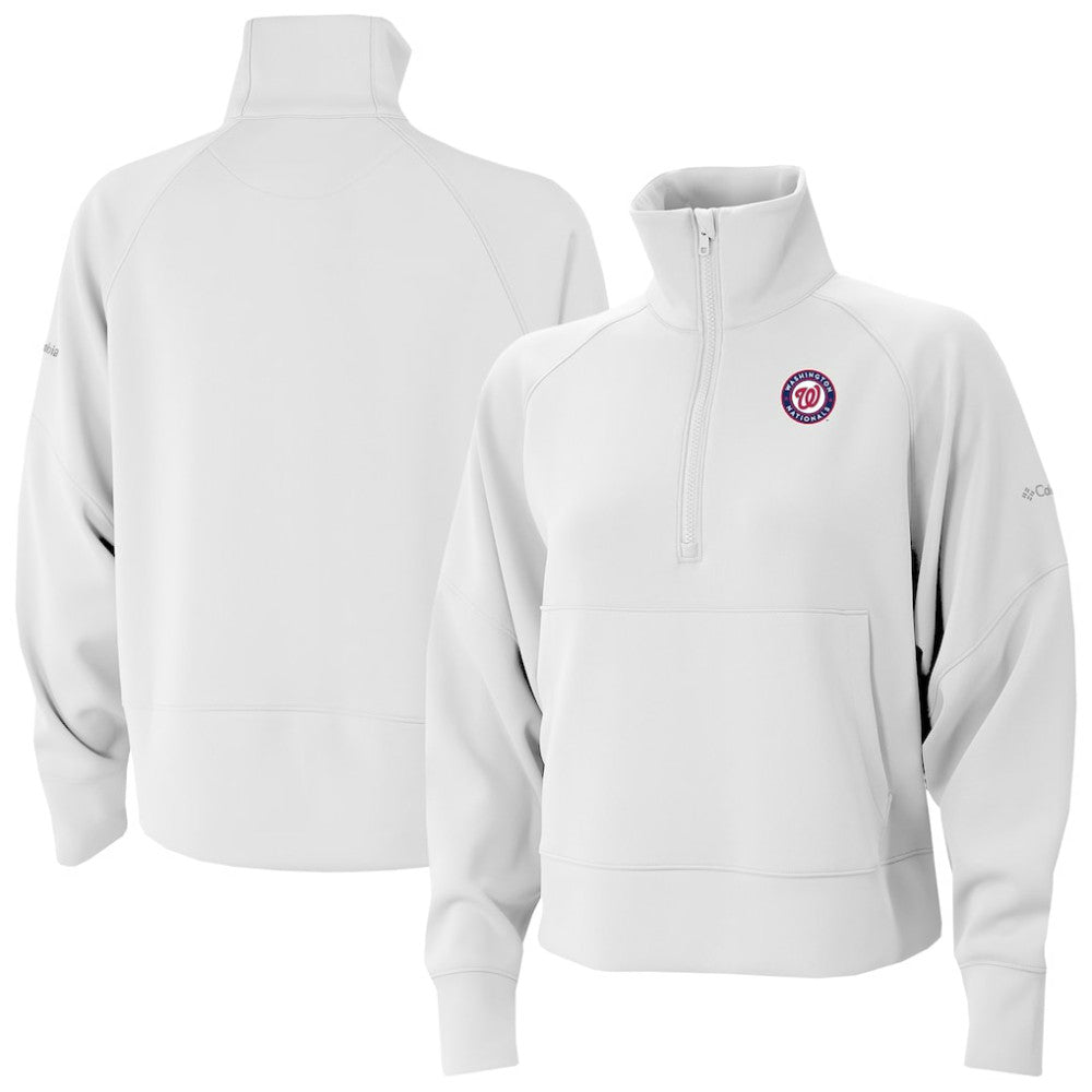 Washington Nationals Women's Wickhams Hills Raglan Omni-Wick Quarter-Zip Pullover White