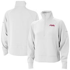 Atlanta Braves Women's Wickhams Hills Raglan Omni-Wick Quarter-Zip Pullover White