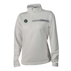Milwaukee Brewers Women's Skiff Guide Fleece Half-Zip Pullover Jacket White