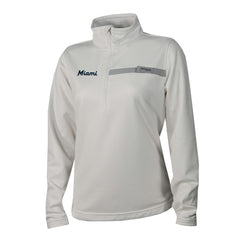 Miami Marlins Women's Skiff Guide Fleece Half-Zip Pullover Jacket White