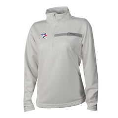Toronto Blue Jays Women's Skiff Guide Fleece Half-Zip Pullover Jacket White