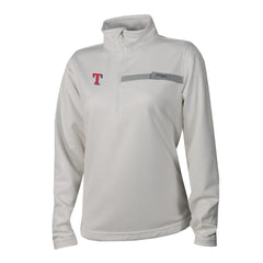 Texas Rangers Women's Skiff Guide Fleece Half-Zip Pullover Jacket White