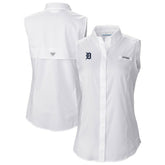 Detroit Tigers Women's Tamiami Sleeveless Shirt White