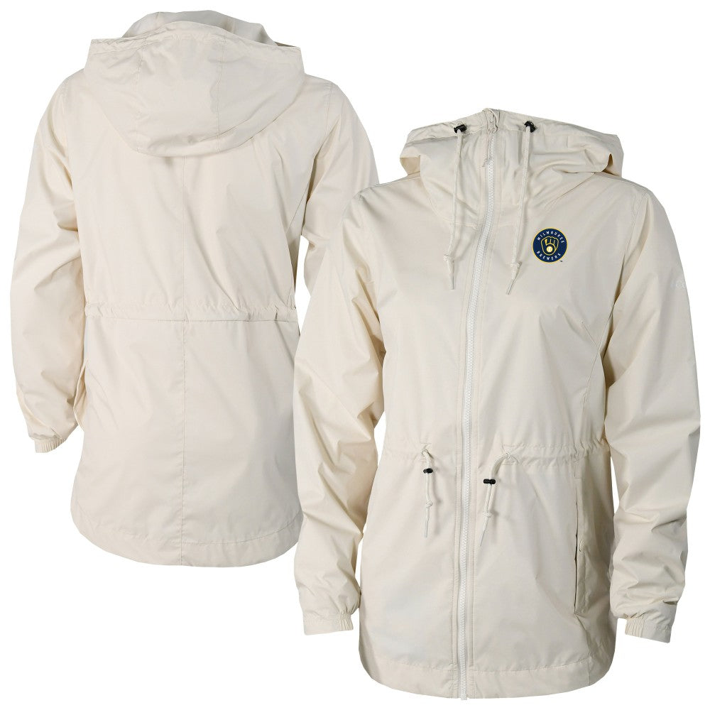 Milwaukee Brewers Women's Lily Park Full-Zip Rain Jacket Cream