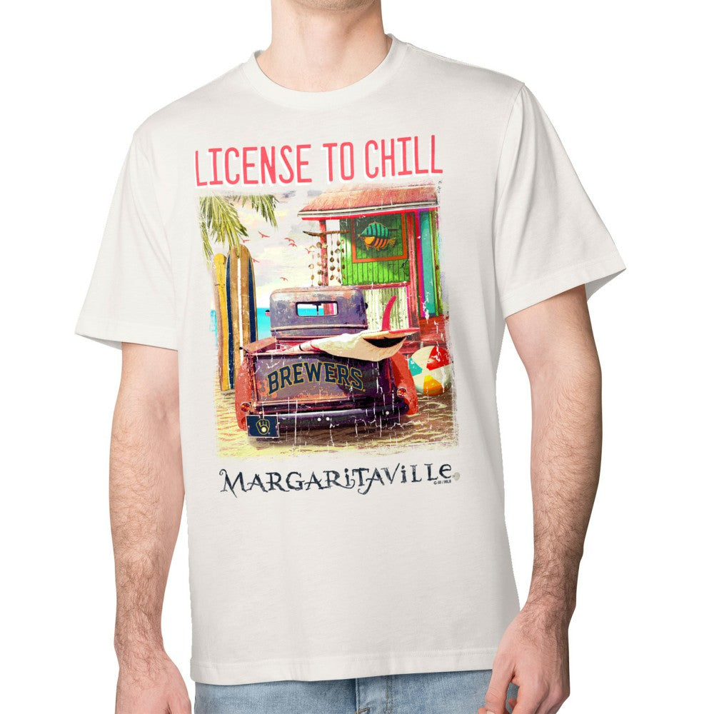 Milwaukee Brewers Margaritaville License to Chill T-Shirt Cream