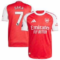 Bukayo Saka Arsenal 2025/26 Home Player Jersey - Red discount