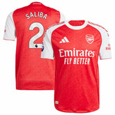 William Saliba Arsenal 2025/26 Home Player Jersey on sale - Red