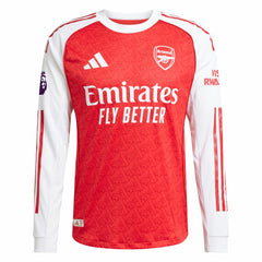 William Saliba Arsenal 2025/26 Home Long Sleeve Player Jersey - Red on sale