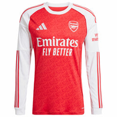 William Saliba Arsenal 2025/26 Home Replica Long Sleeve Player Jersey - Red on sale