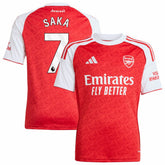 Bukayo Saka Arsenal Youth 2025/26 Home Replica Player Jersey on sale - Red