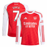 Bukayo Saka Arsenal Youth 2025/26 Home Replica Long Sleeve Player Jersey on sale - Red